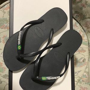 Havaianas flip flops black size 35/36
